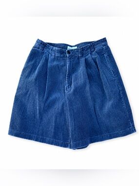 Croft & Barrow Vintage Blue Corduroy High Rise Shorts 14 Cotton 90s Mom Preppy